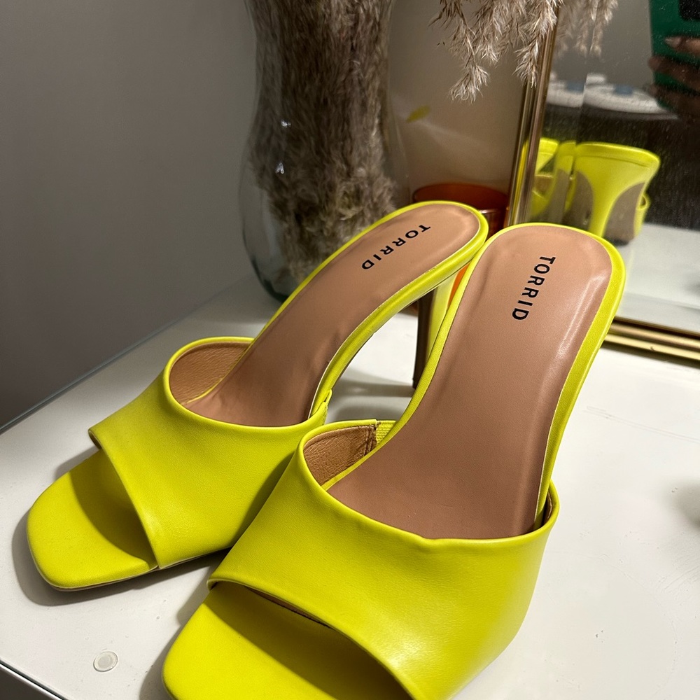 Neon Yellow mules